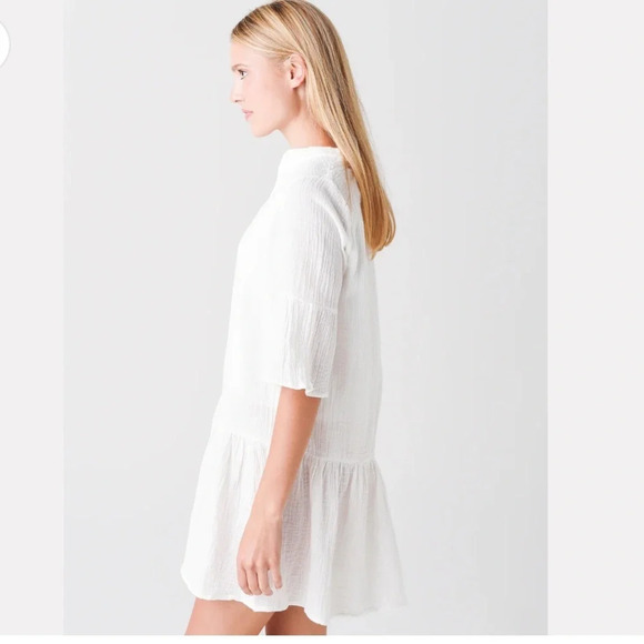 Monrow Easy dress size xs excellent condition 100% cotton white bell sleeves - Picture 4 of 8